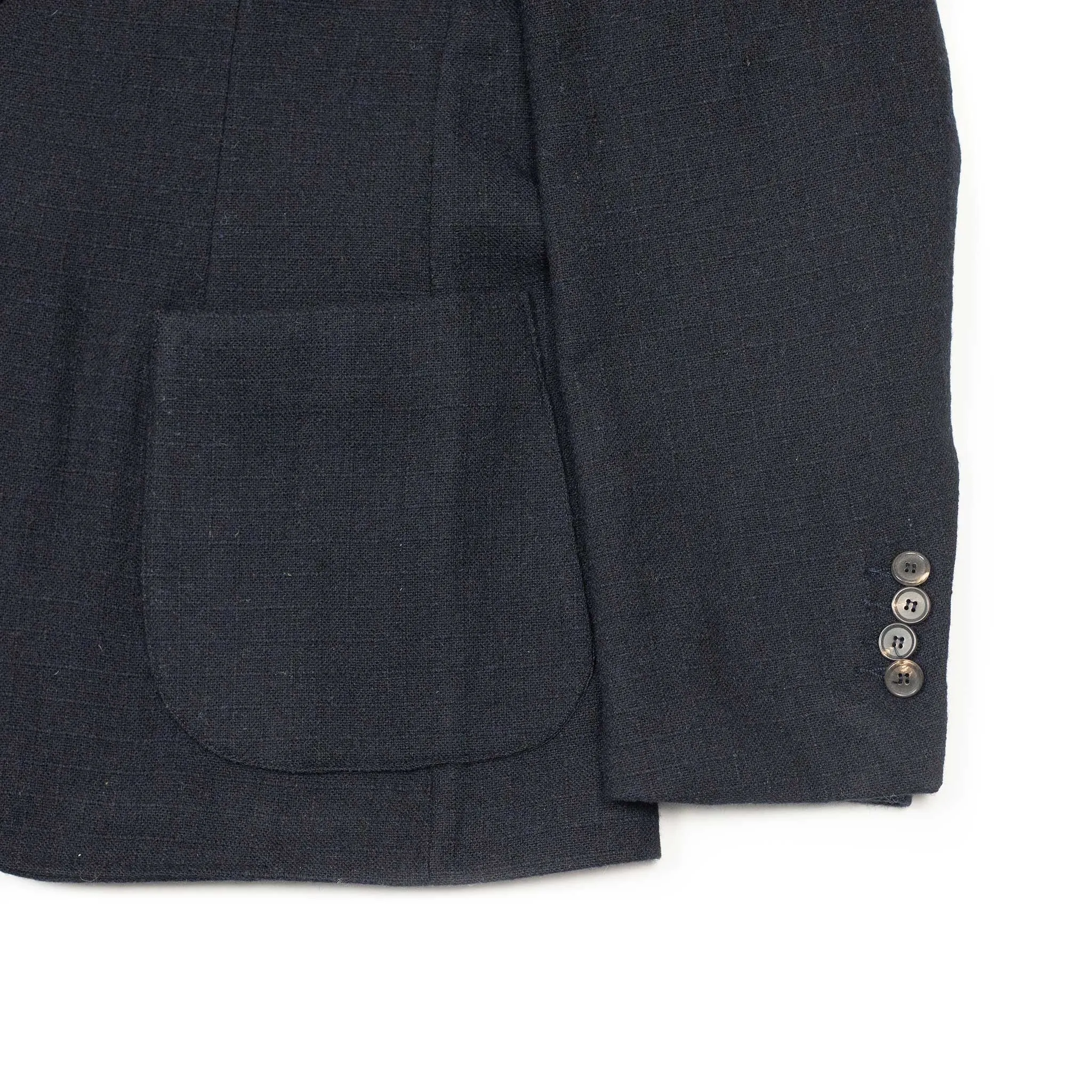 Aauro patch pocket jacket in navy ripstop wool mix