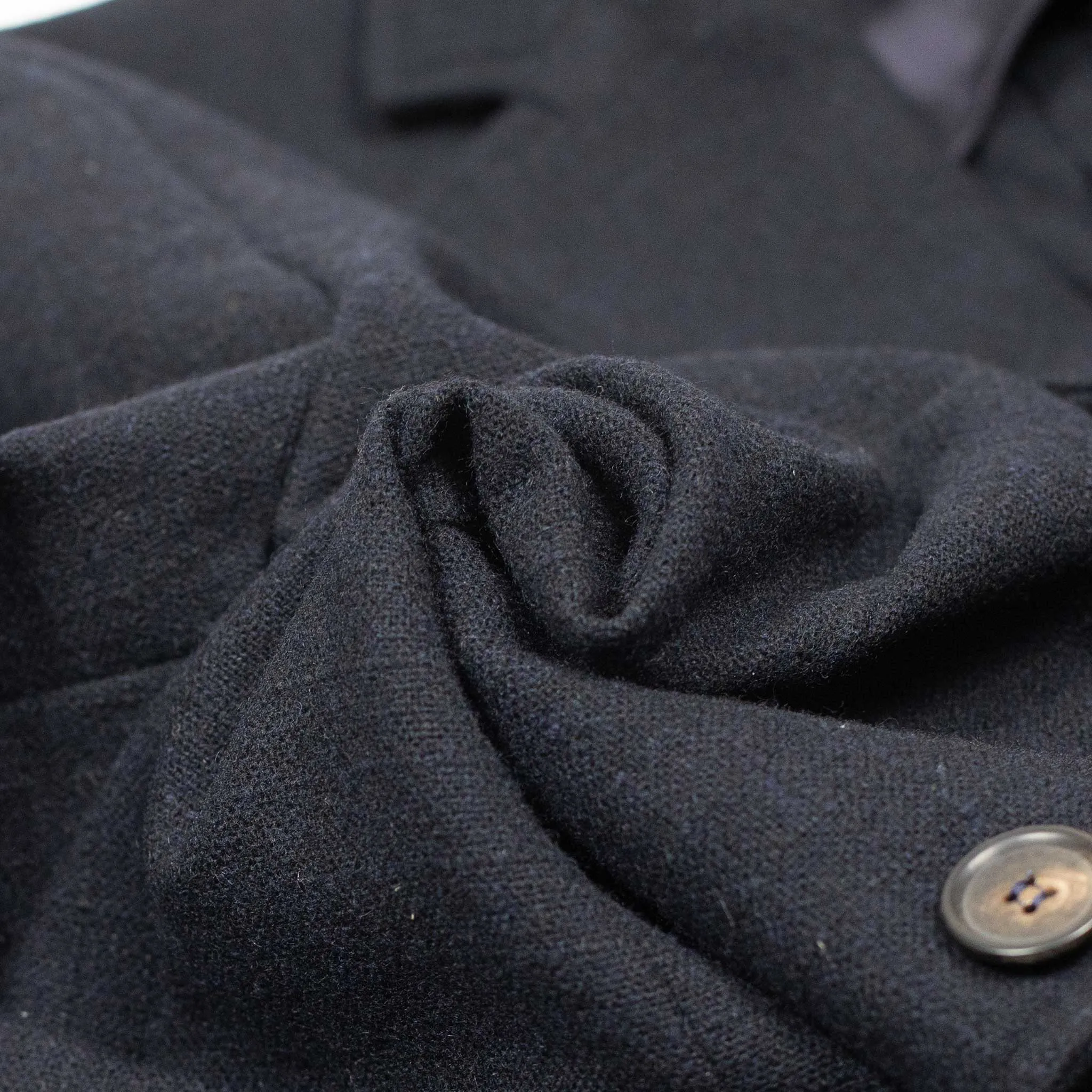 Aauro patch pocket jacket in navy ripstop wool mix