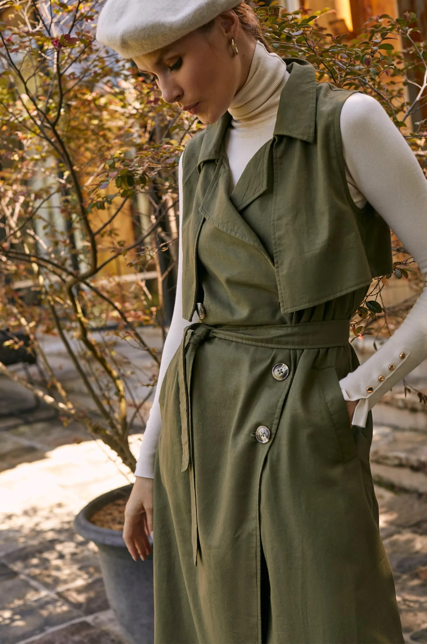 Arden Belted Vest Trench by ELF