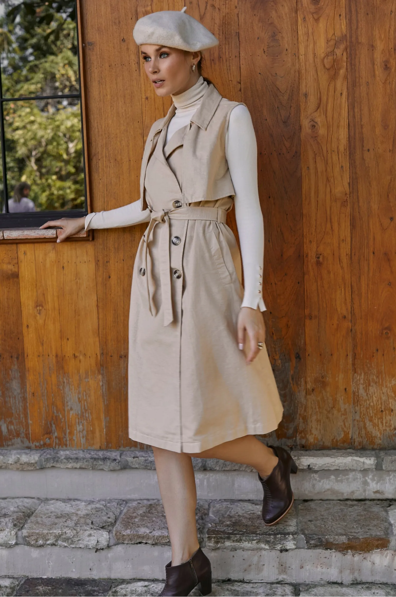 Arden Belted Vest Trench by ELF