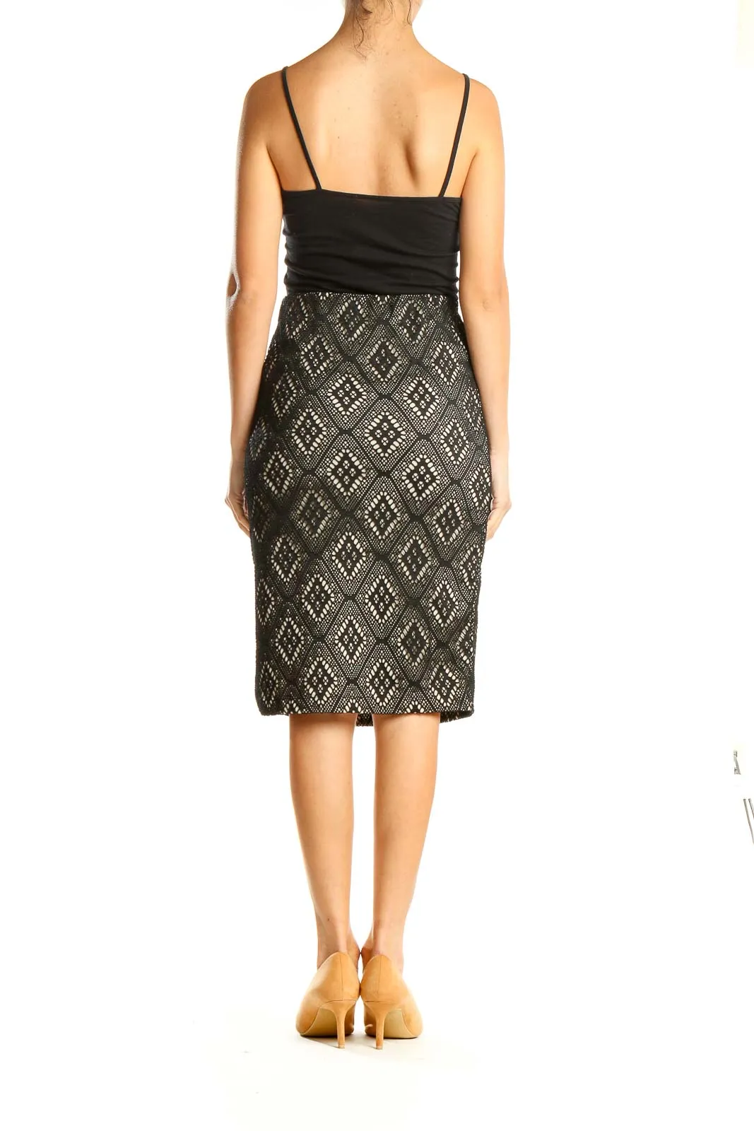 Black Lace Chic Pencil Skirt