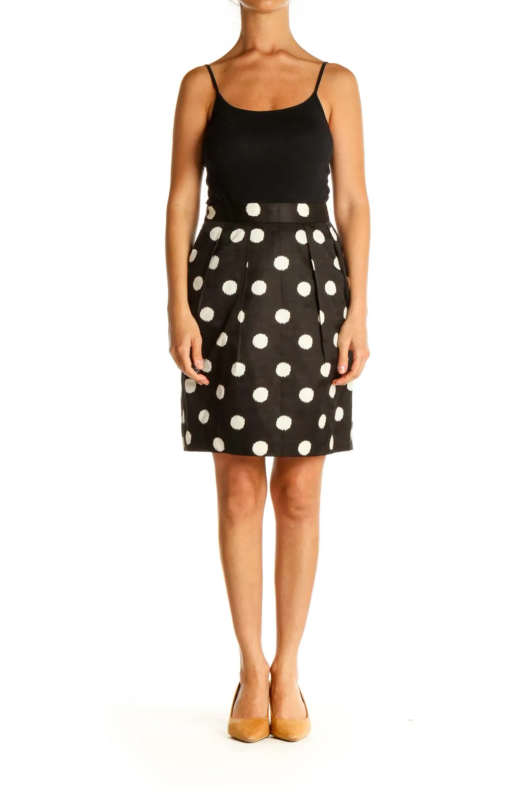 Black Polka Dot Chic Pencil Skirt