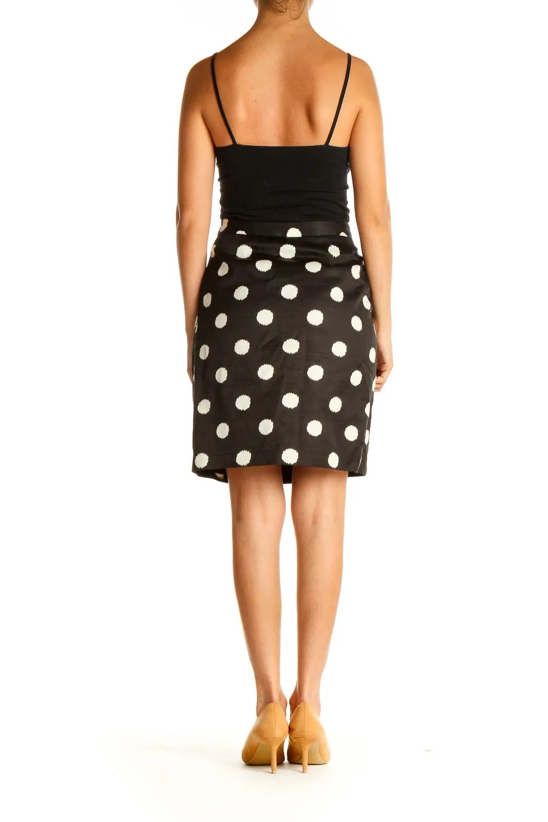 Black Polka Dot Chic Pencil Skirt