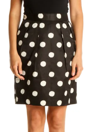 Black Polka Dot Chic Pencil Skirt