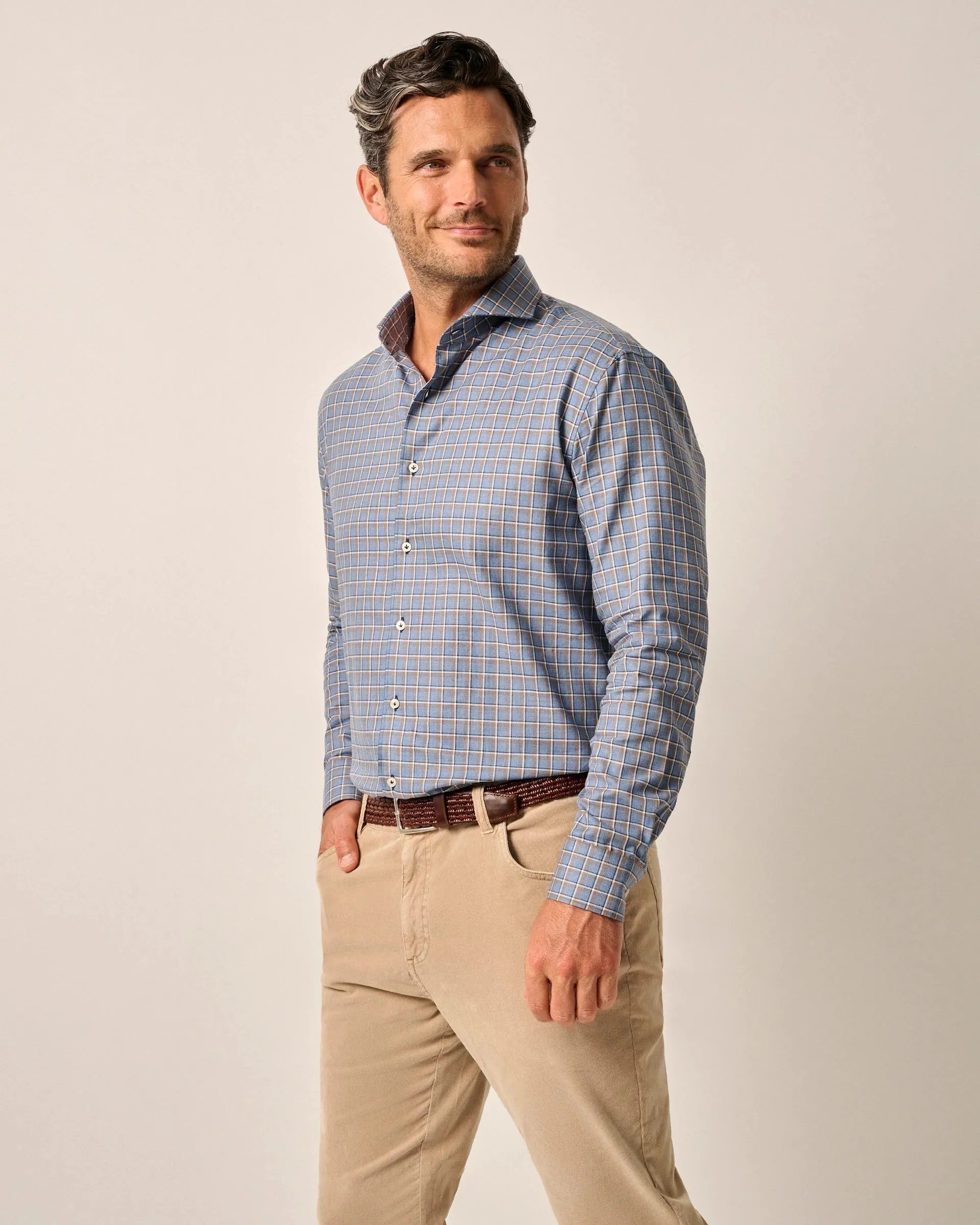 Blaine Top Shelf Button Up Shirt in Laguna Blue by Johnnie-O