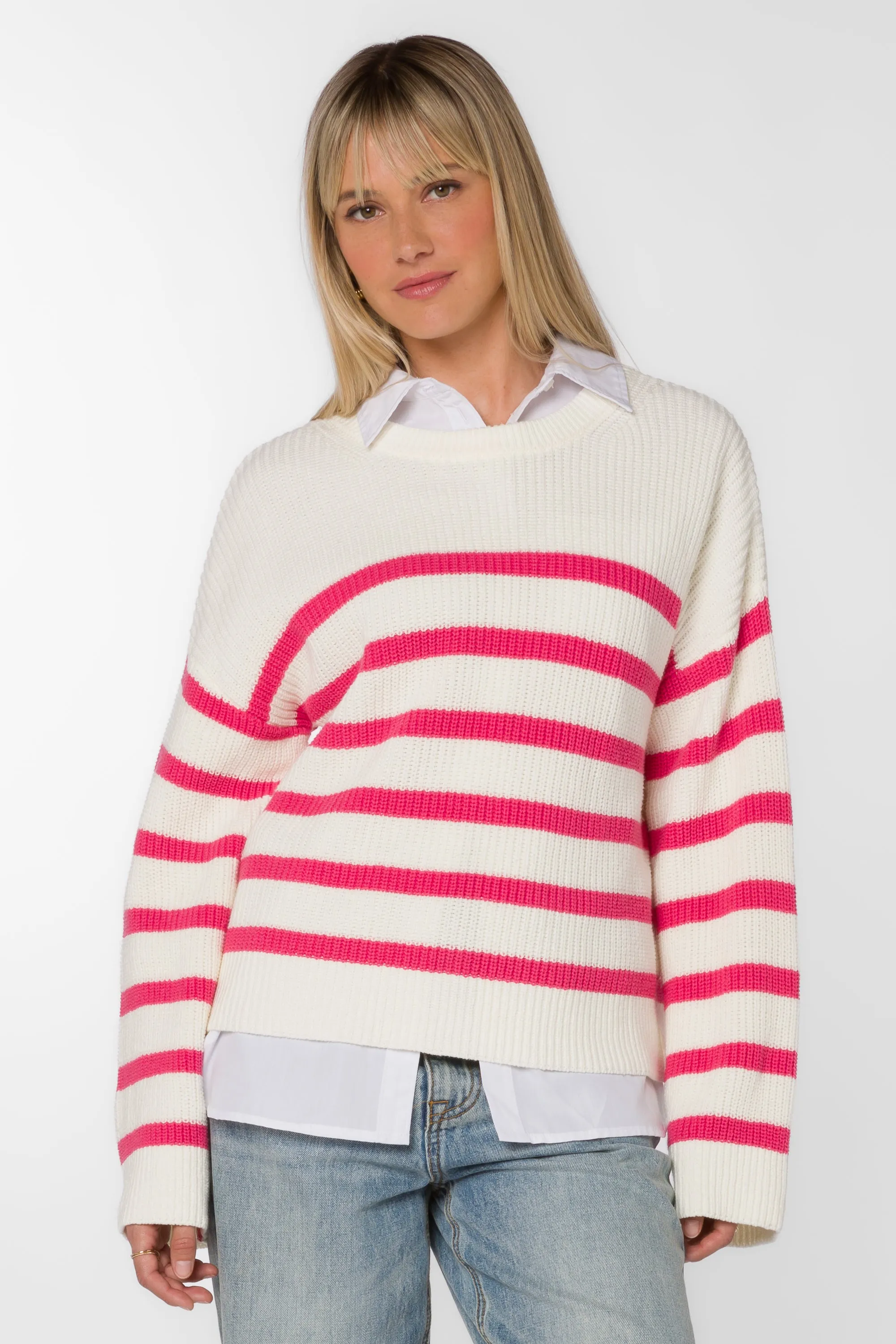 Bridgette Pink Stripe Sweater