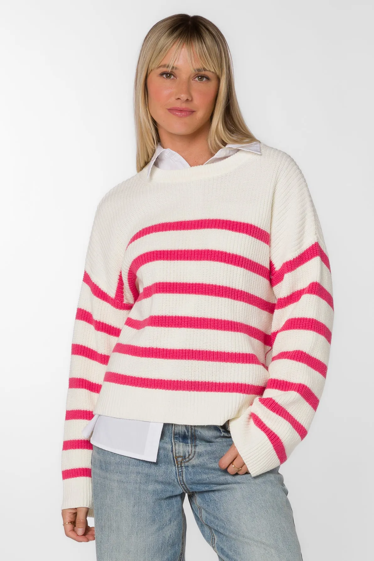 Bridgette Pink Stripe Sweater