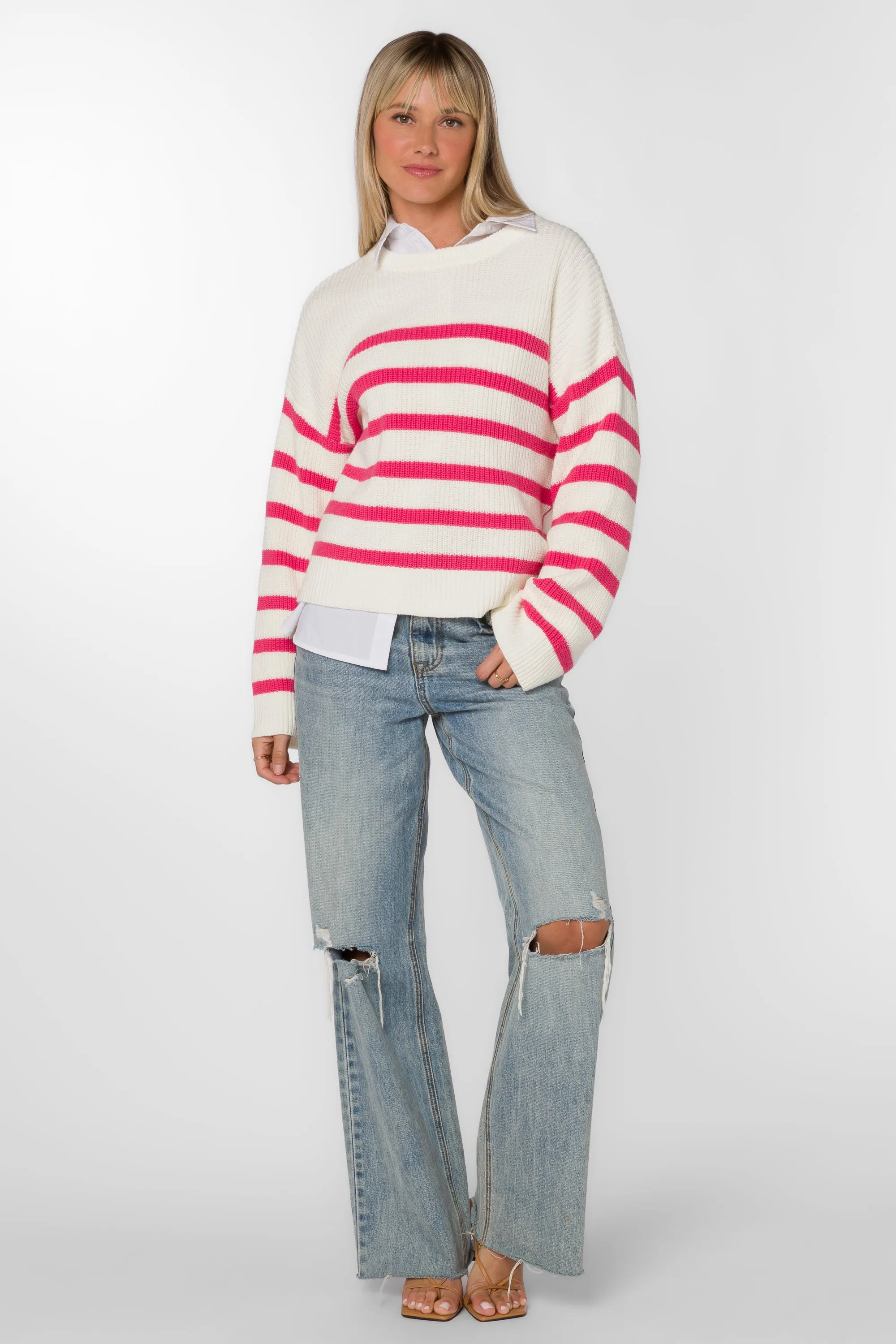 Bridgette Pink Stripe Sweater