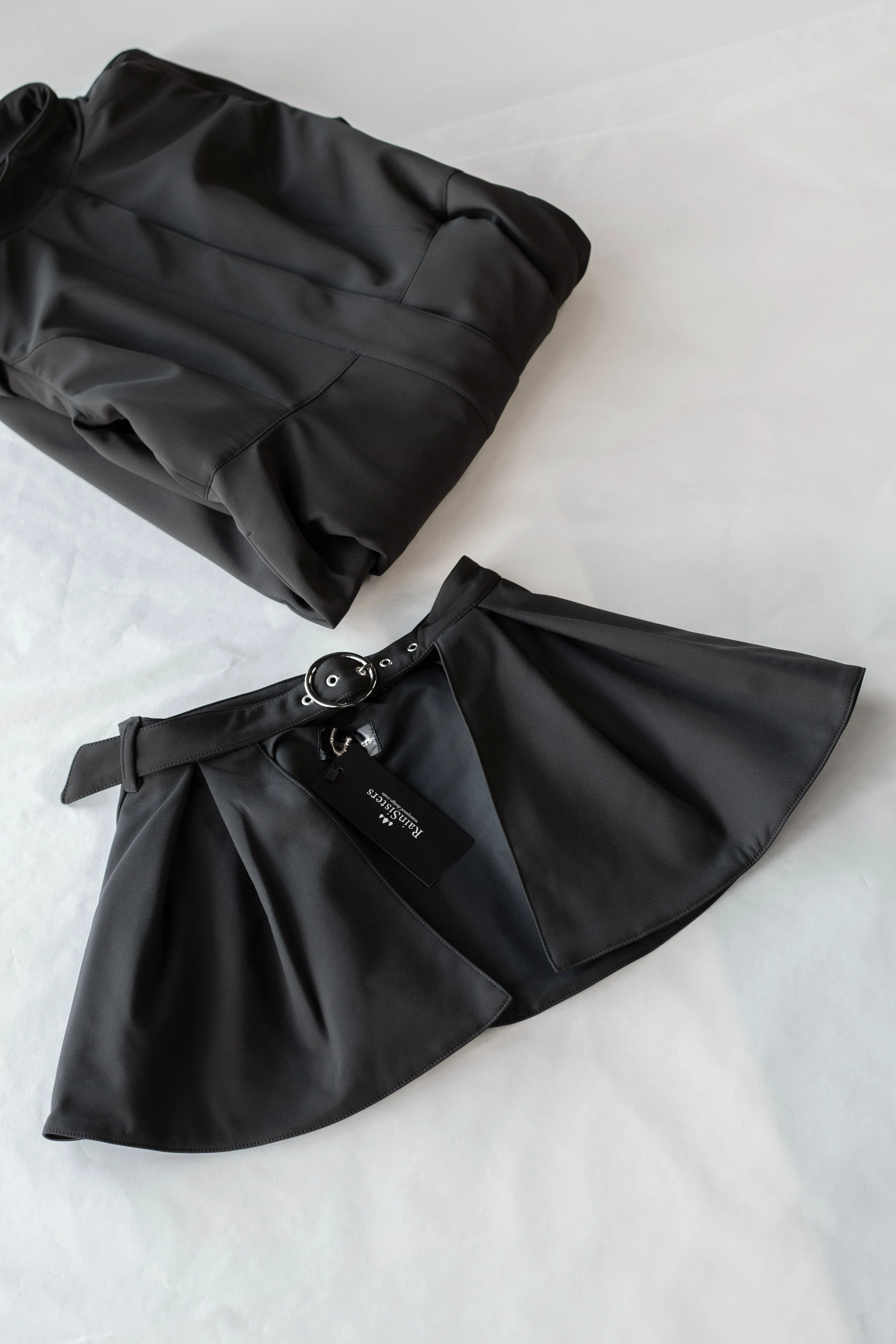 Buckle Belt with Peplum Detail in Black | 'Majestic Night'