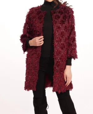 Car Coat In Sangria Fizz