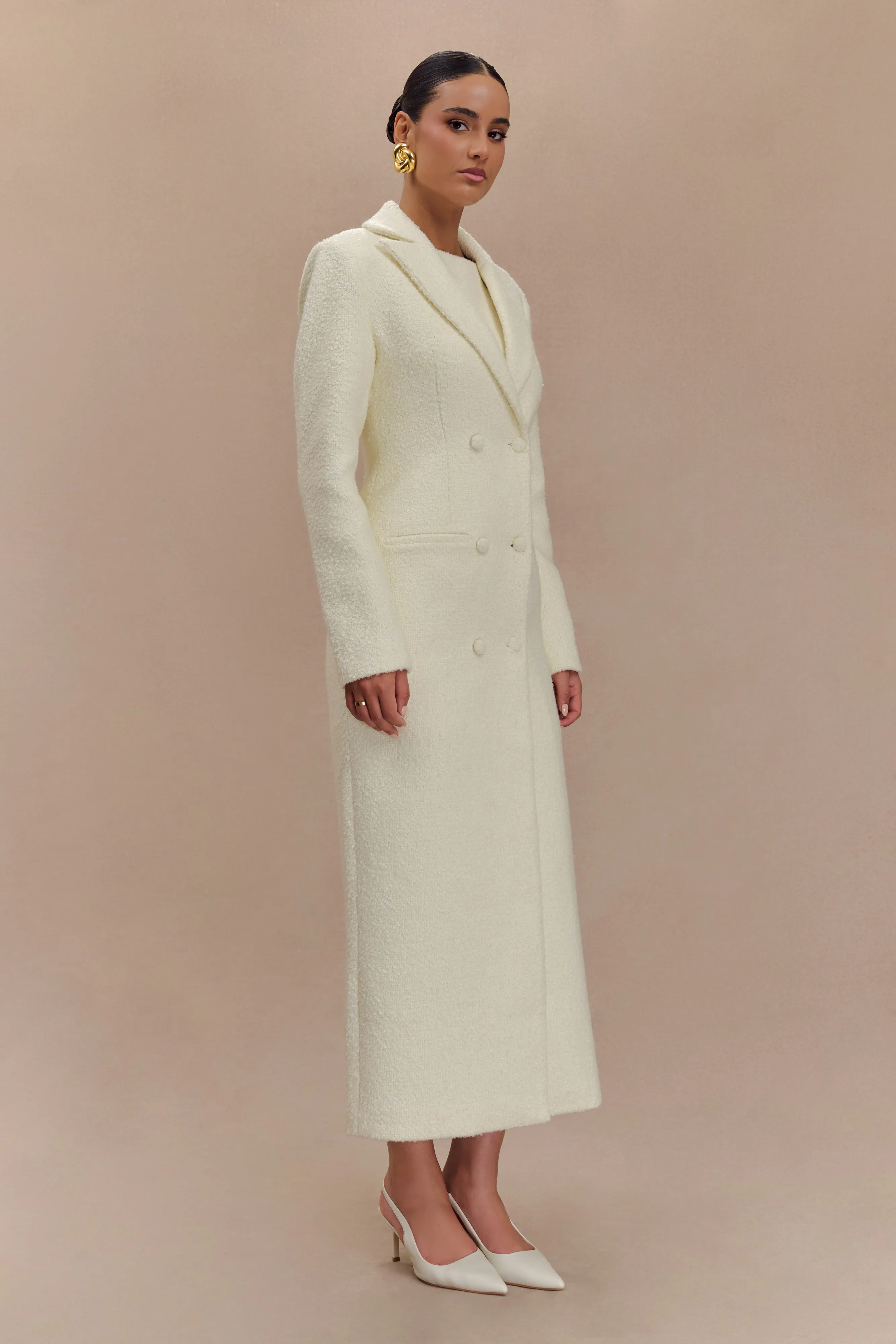 Carver Boucle Coat - Ivory