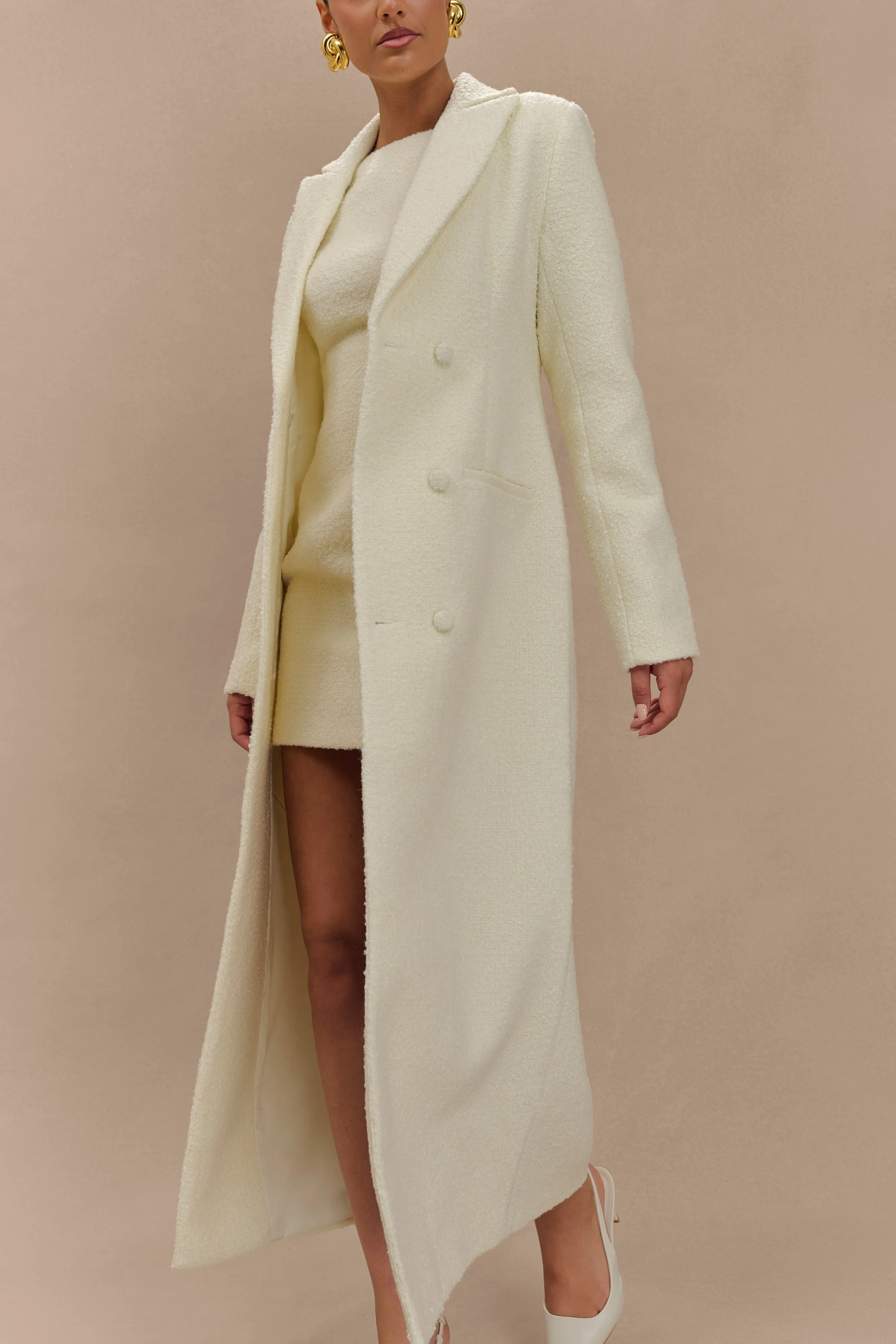 Carver Boucle Coat - Ivory