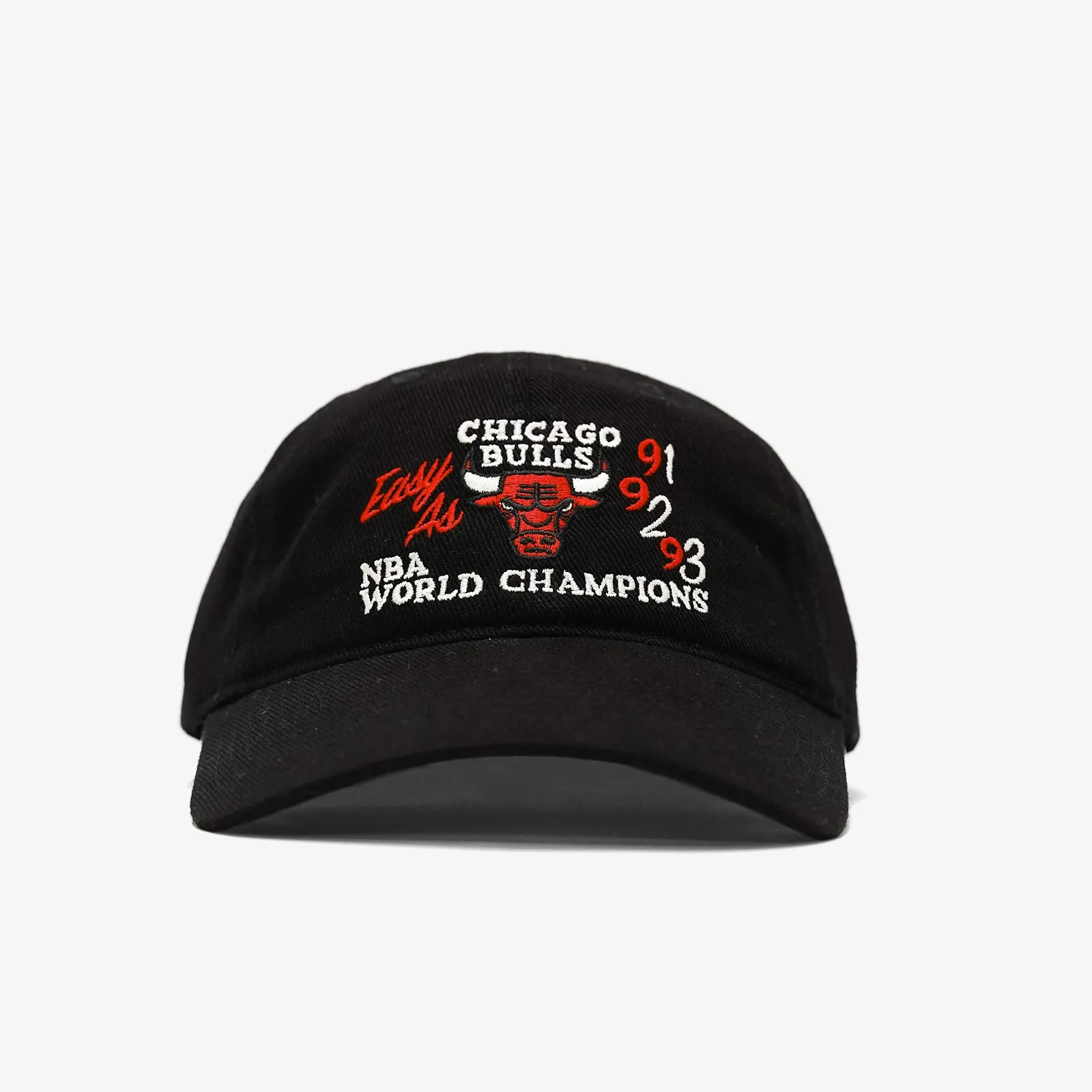 Chicago Bulls Stone Washed 3 Time Champ Dad Strapback - Black