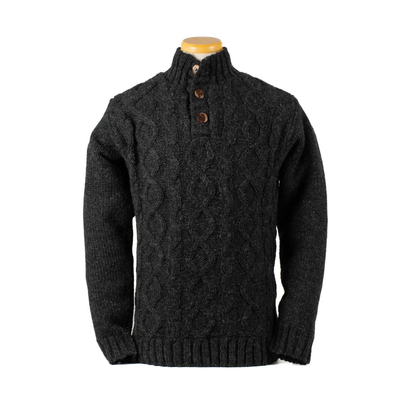 Connery Wool Cowboy Sweater - Black