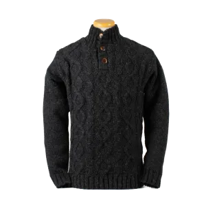 Connery Wool Cowboy Sweater - Black