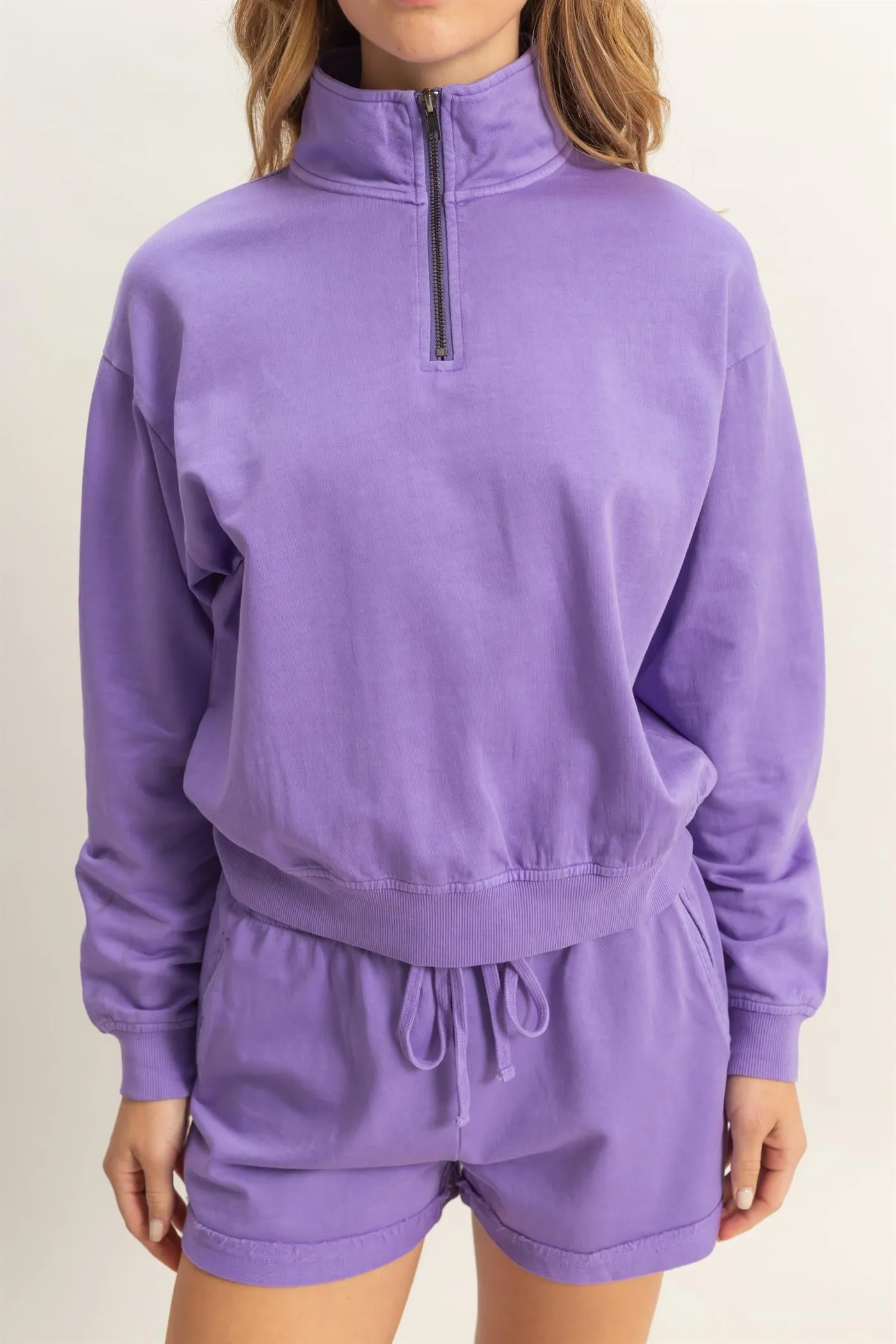 DZ25A871-Half Zip Long Sleeve Sweatshirt