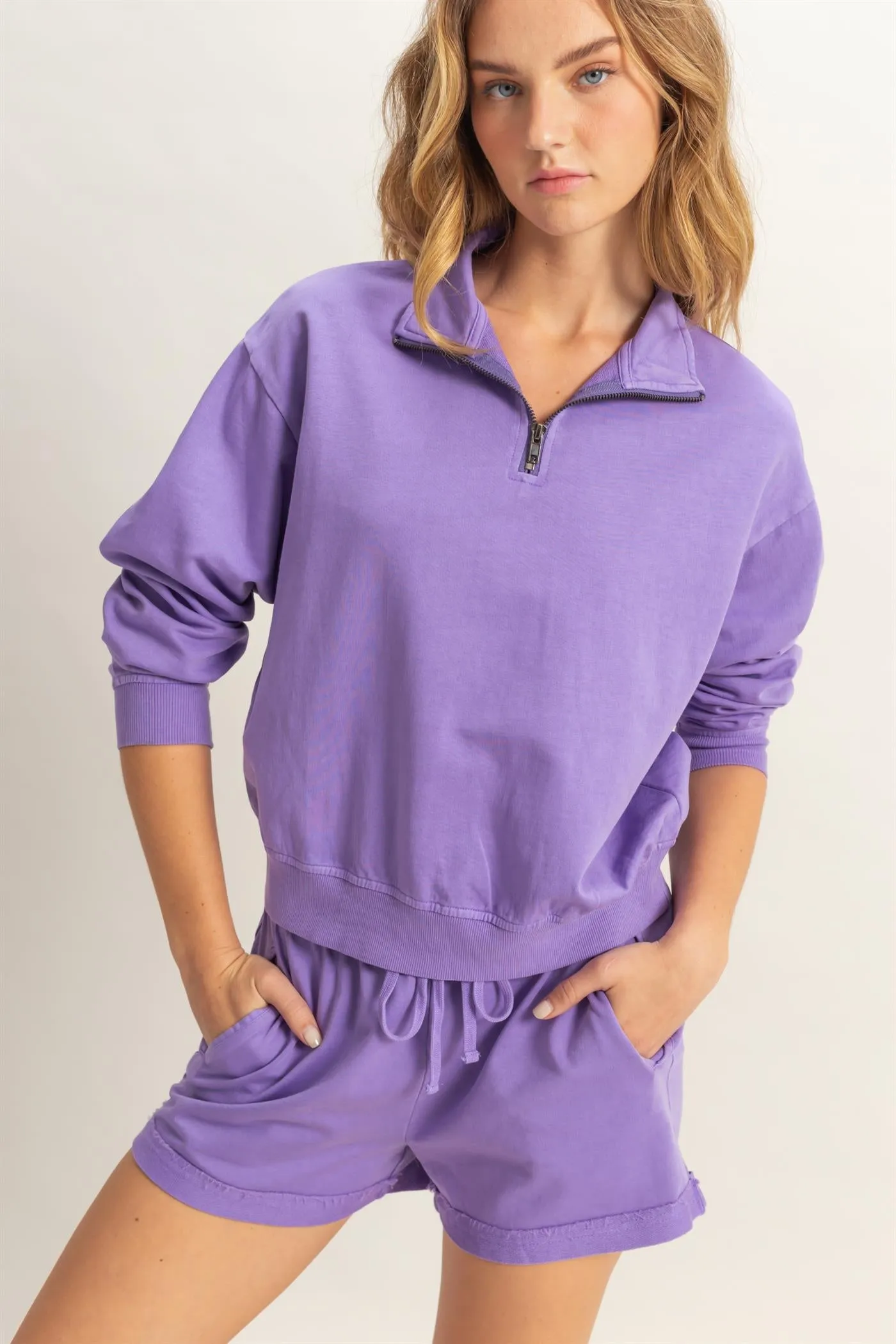 DZ25A871-Half Zip Long Sleeve Sweatshirt