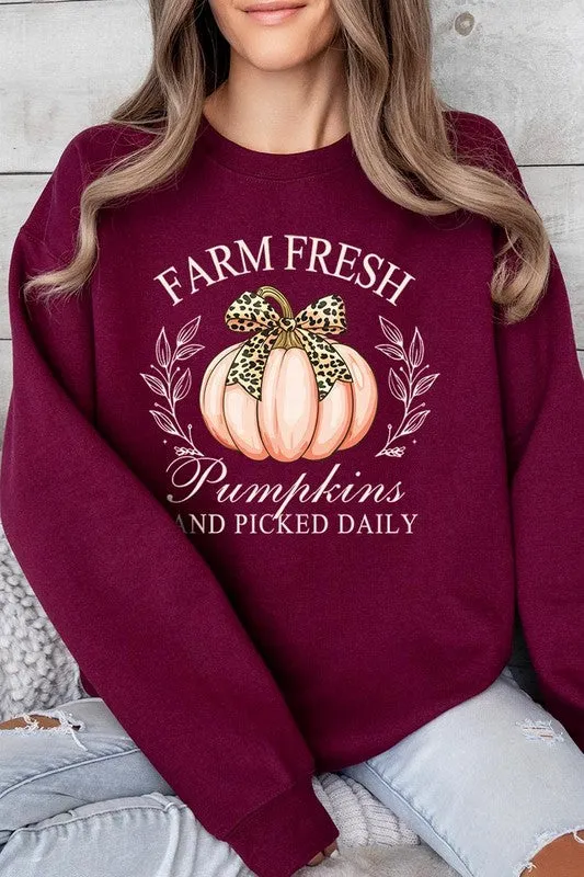 Farm Fresh Pumpkins Graphic Fleece Sweatshirts