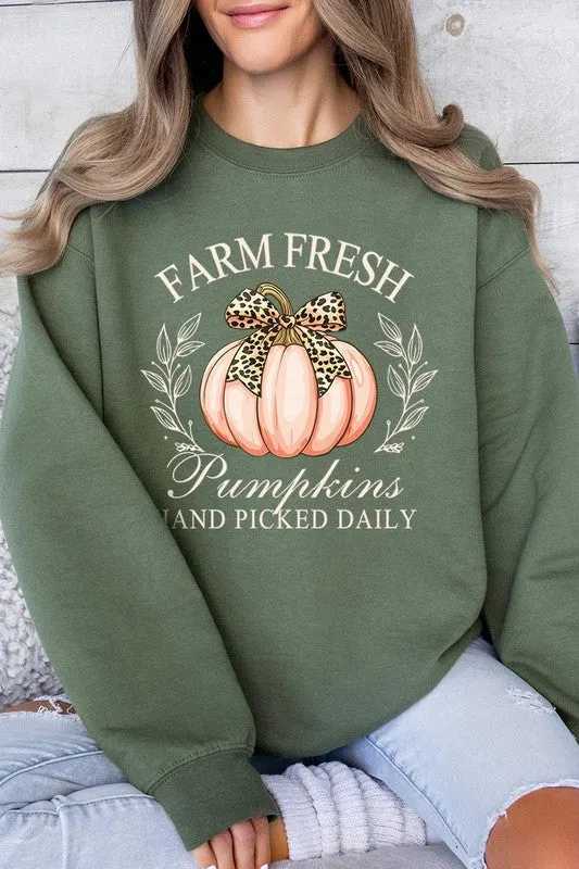 Farm Fresh Pumpkins Graphic Fleece Sweatshirts