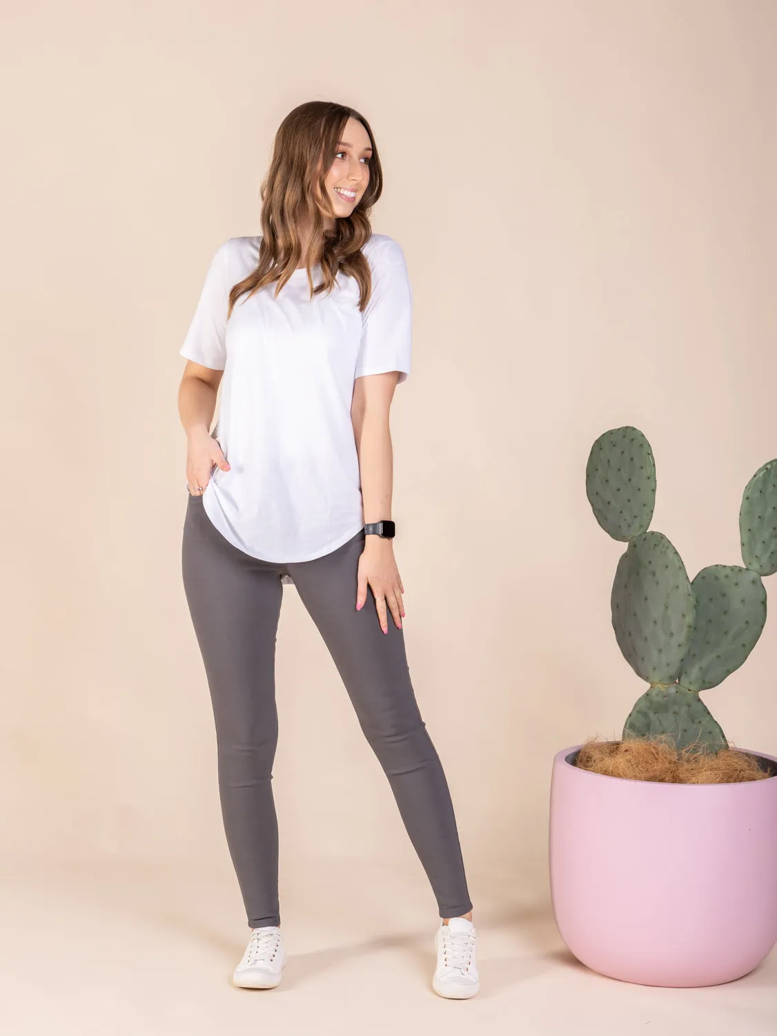 Fern Pants - Charcoal Grey Mid Rise