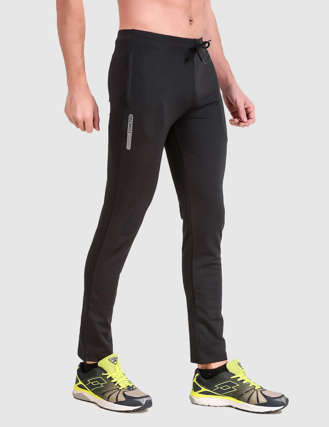 Fitinc Slim Fit Black Trackpant for Workout