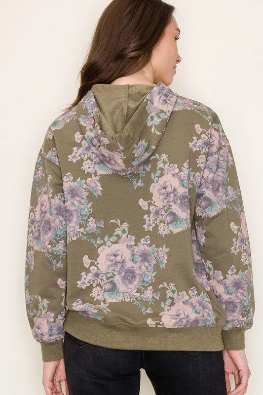 Floral Terry Hoodies - 3 colors! - FINAL SALE