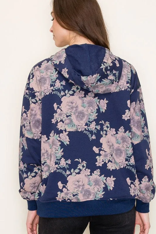 Floral Terry Hoodies - 3 colors! - FINAL SALE