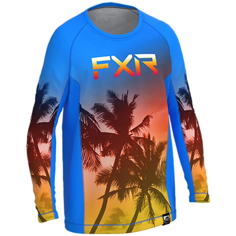 FXR Attack UPF Longsleeve T-Shirt Tropical Sunset Blue