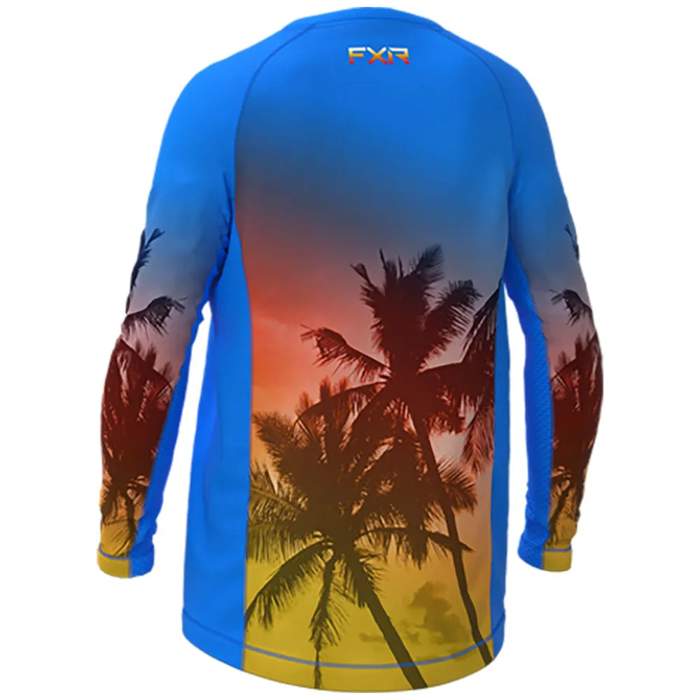 FXR Attack UPF Longsleeve T-Shirt Tropical Sunset Blue