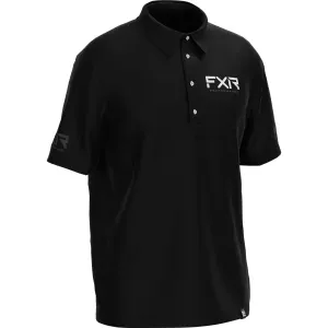 FXR  Black Cast Performance UPF Polo Shirt Short Sleeve Lightweight