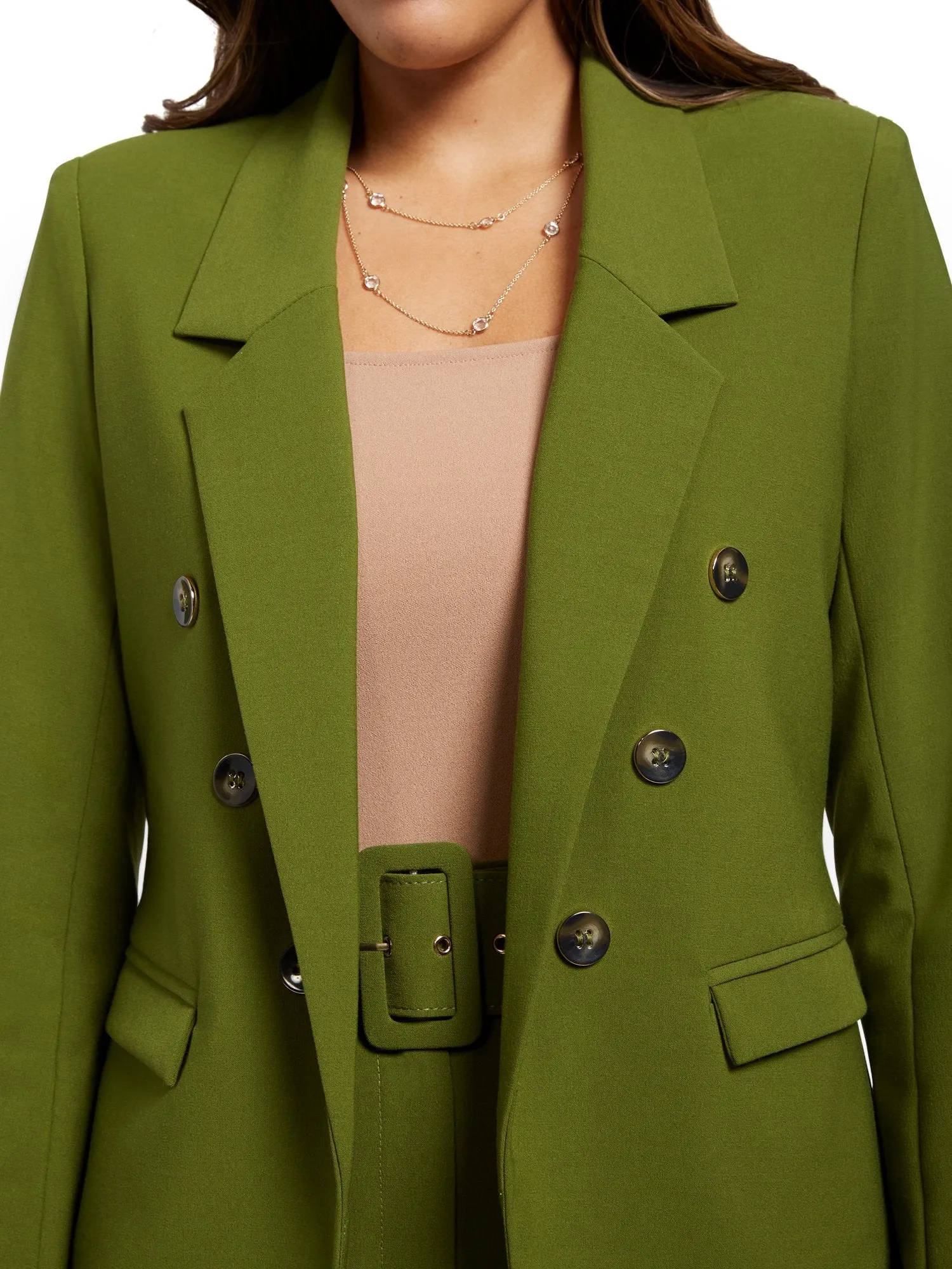 Green Double-Breasted Jacket - Double Stretch