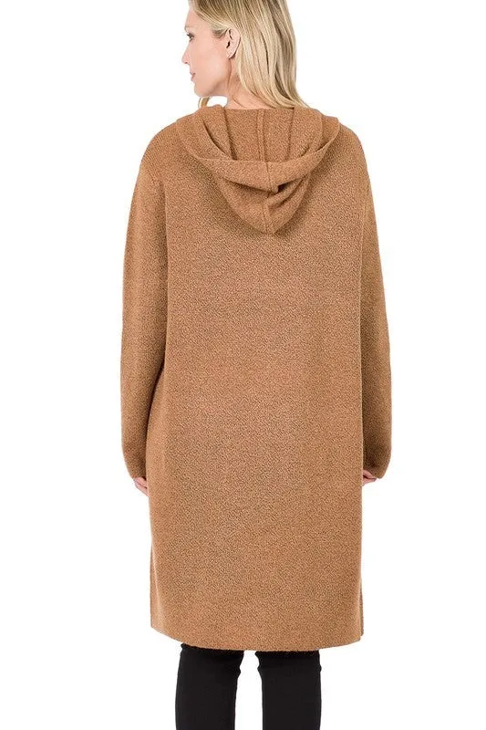 Hooded Open Front Cardigan