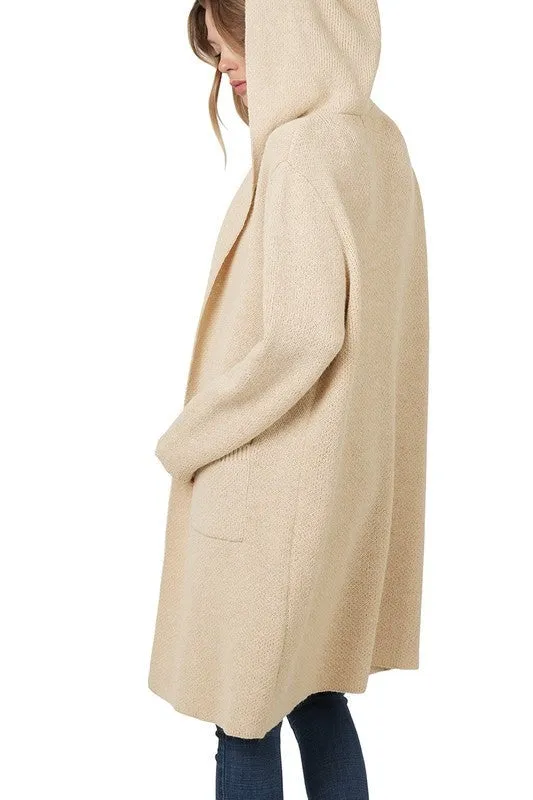 Hooded Open Front Cardigan