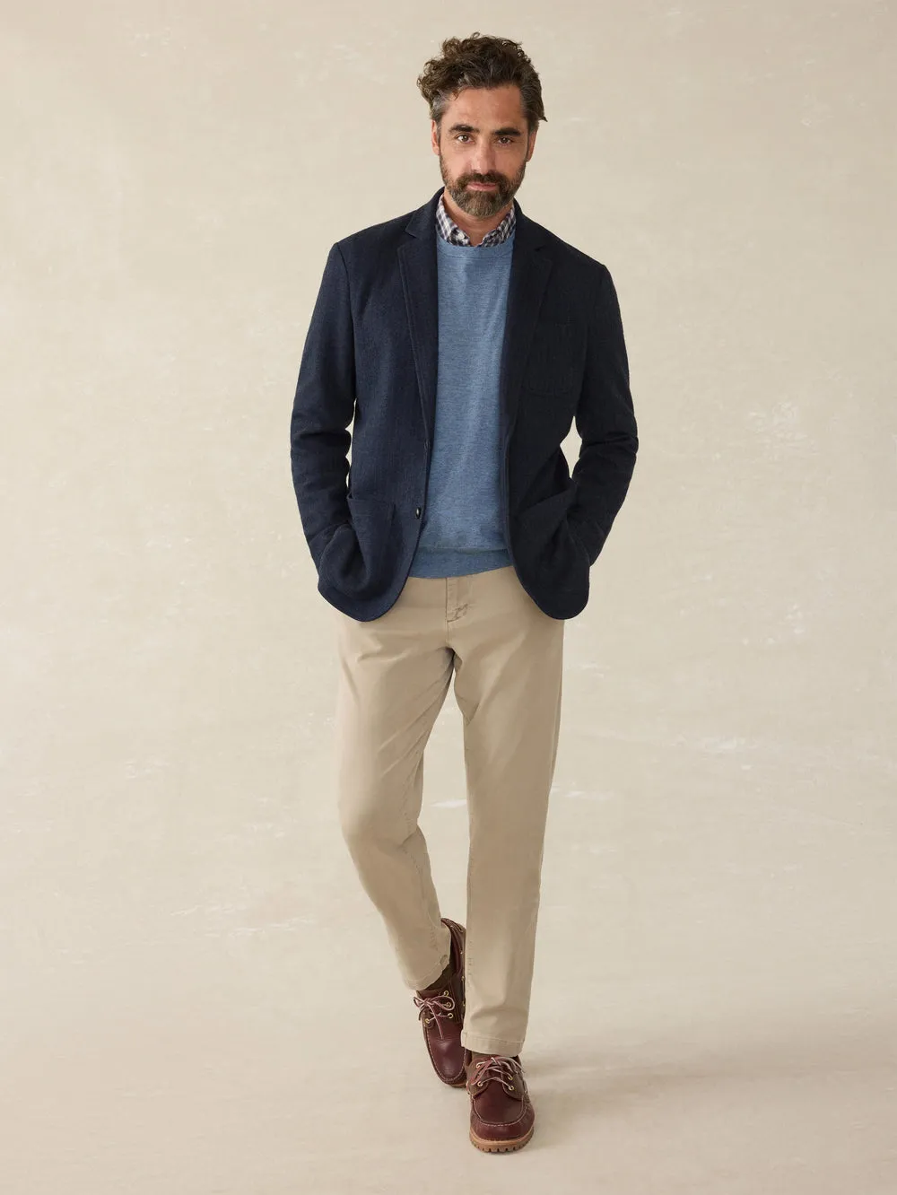 Inlet Herringbone Blazer in Navy Twilight Herringbone