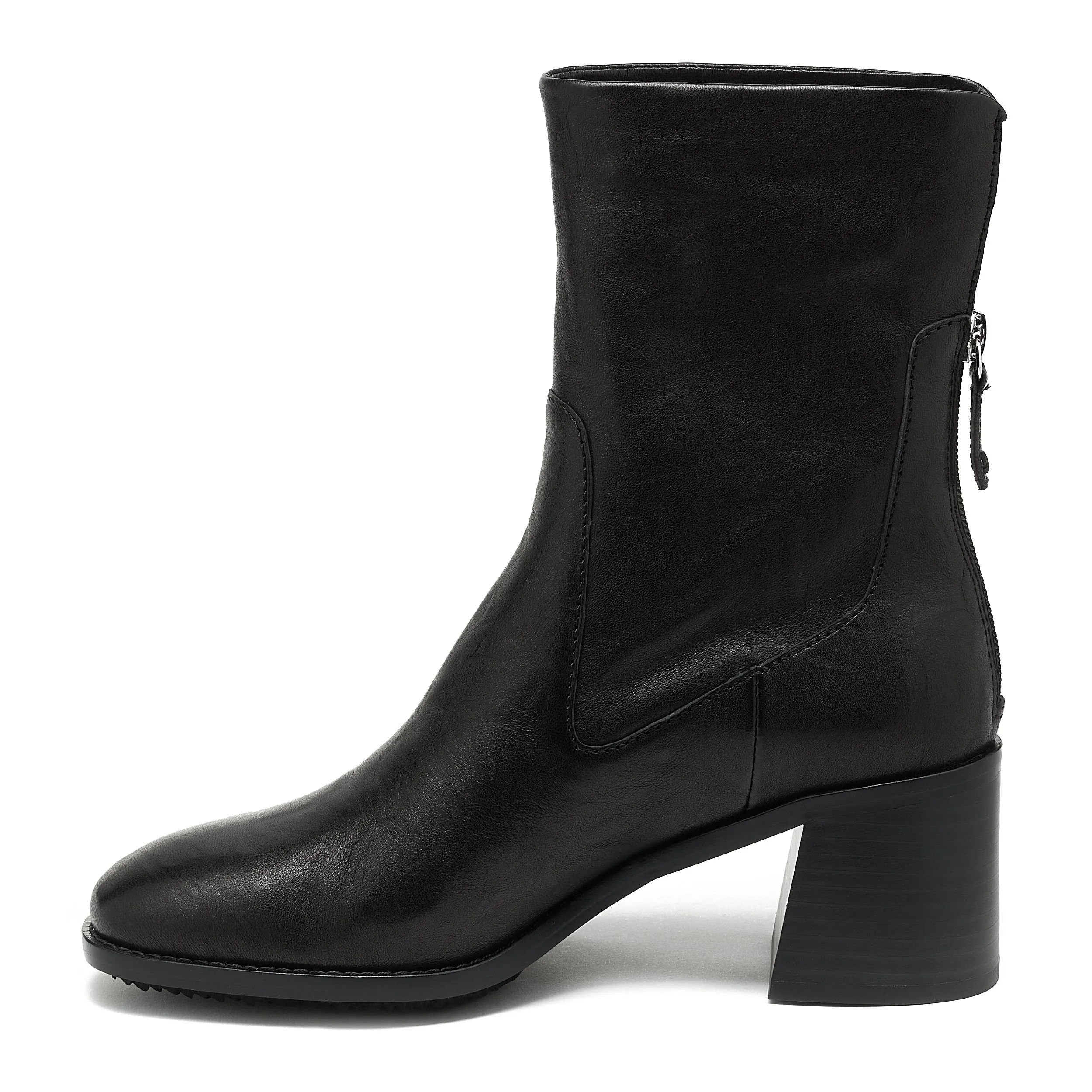 Island Black Leather Booties