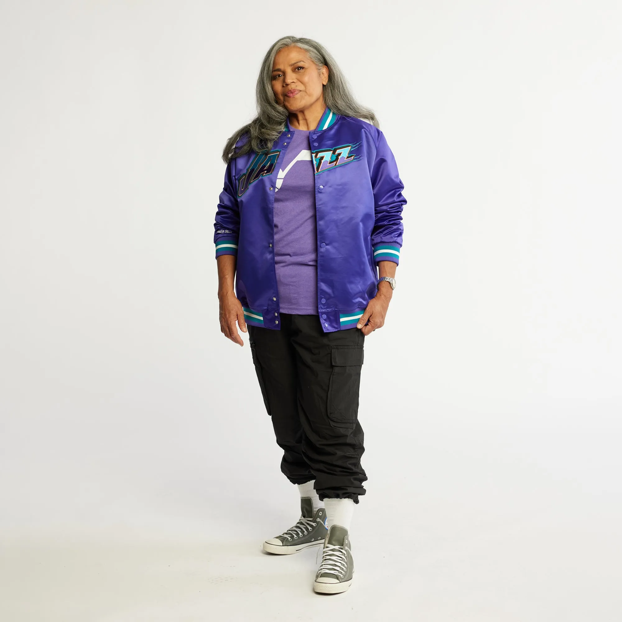 Lightweight Satin Jacket -  - Purple - HWC 90s