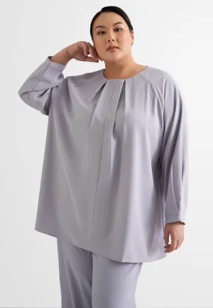 Liva Minimalist Elegant Pleat Neckline Blouse