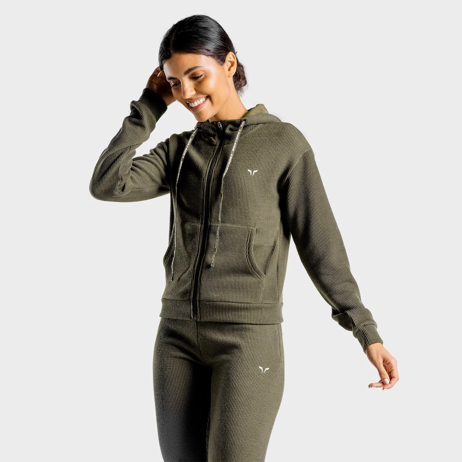 Luxe Zip Up - Olive