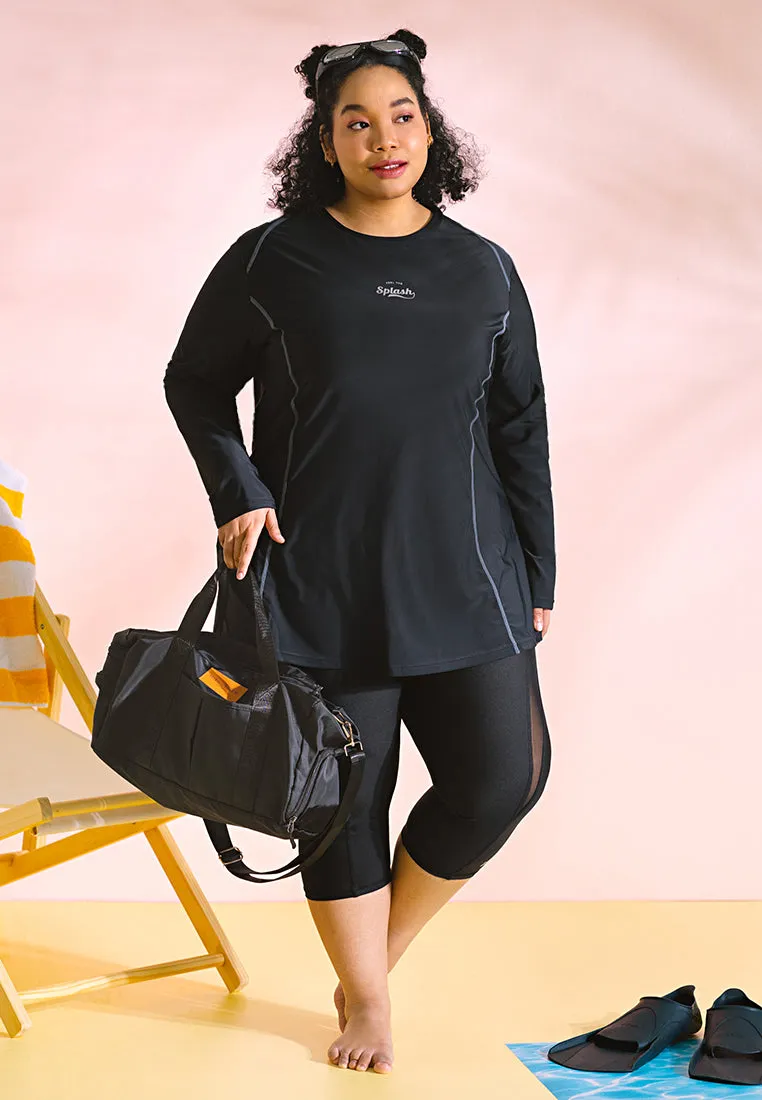 Marina Raglan Sleeves Sporty Swim Top