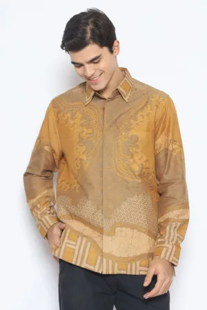 Men's Batik Shirt - Golden Horizon | Long Sleeves