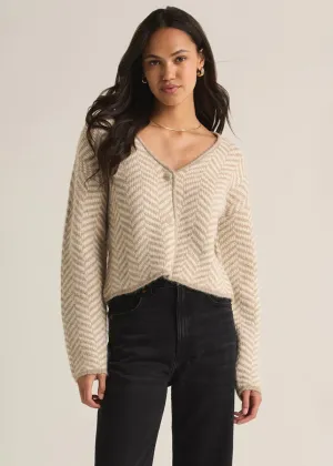 Naomi Herringbone Cardigan - Sea Salt