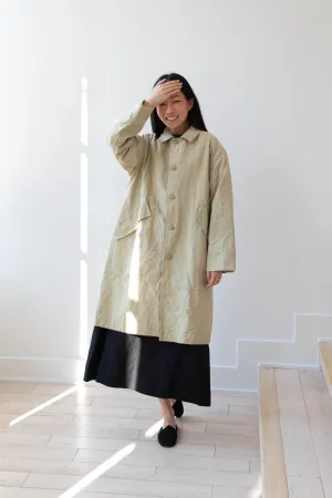 Oliver Church | Big Coat in Olive Antique French Linen Cotton