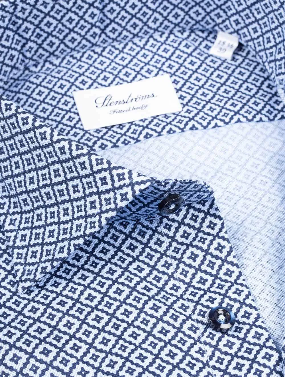 Patterned Oxford Shirt Blue