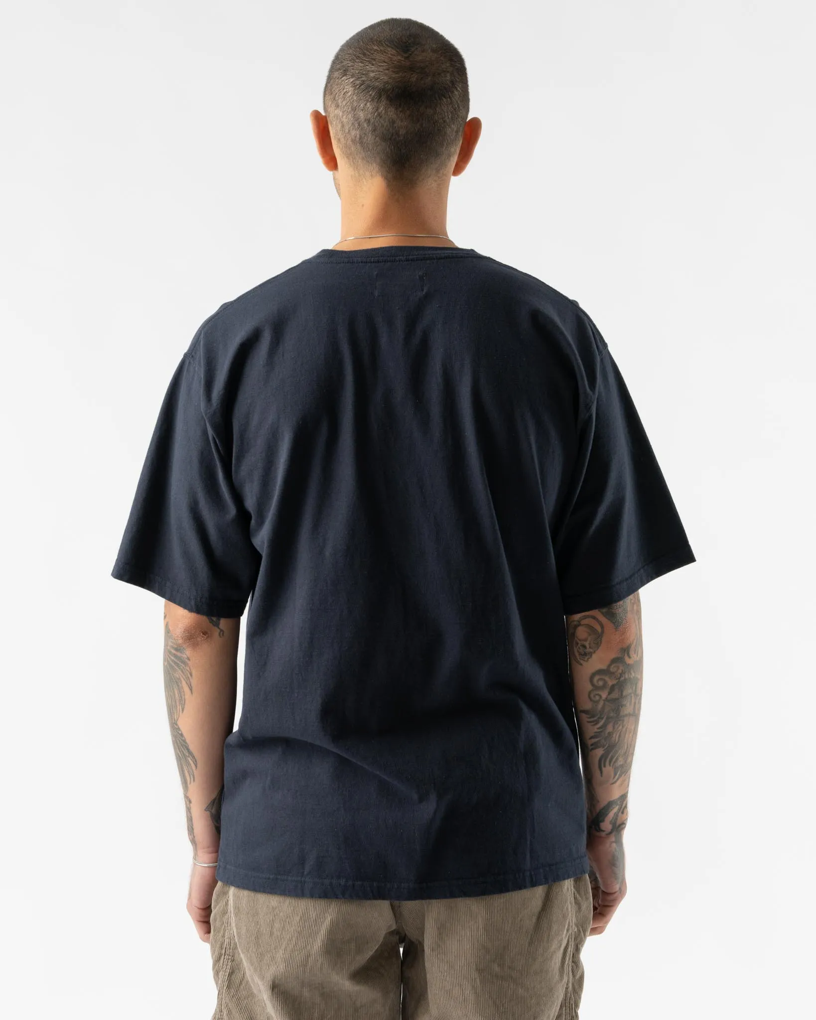 Pilgrim Surf   Supply Minimalist Embroidered Tee in Navy