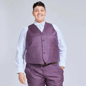 Plum Plaid Vest