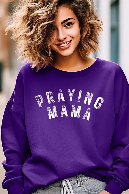 Praying Mama Christian Graphic Fleece Sweatshirts