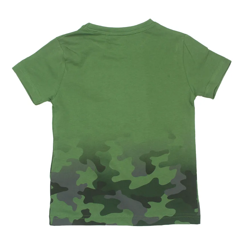 REDTAG Boy's Green T-Shirts