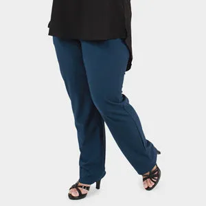 Regine Plus Size Straight Cut Pants - Blue