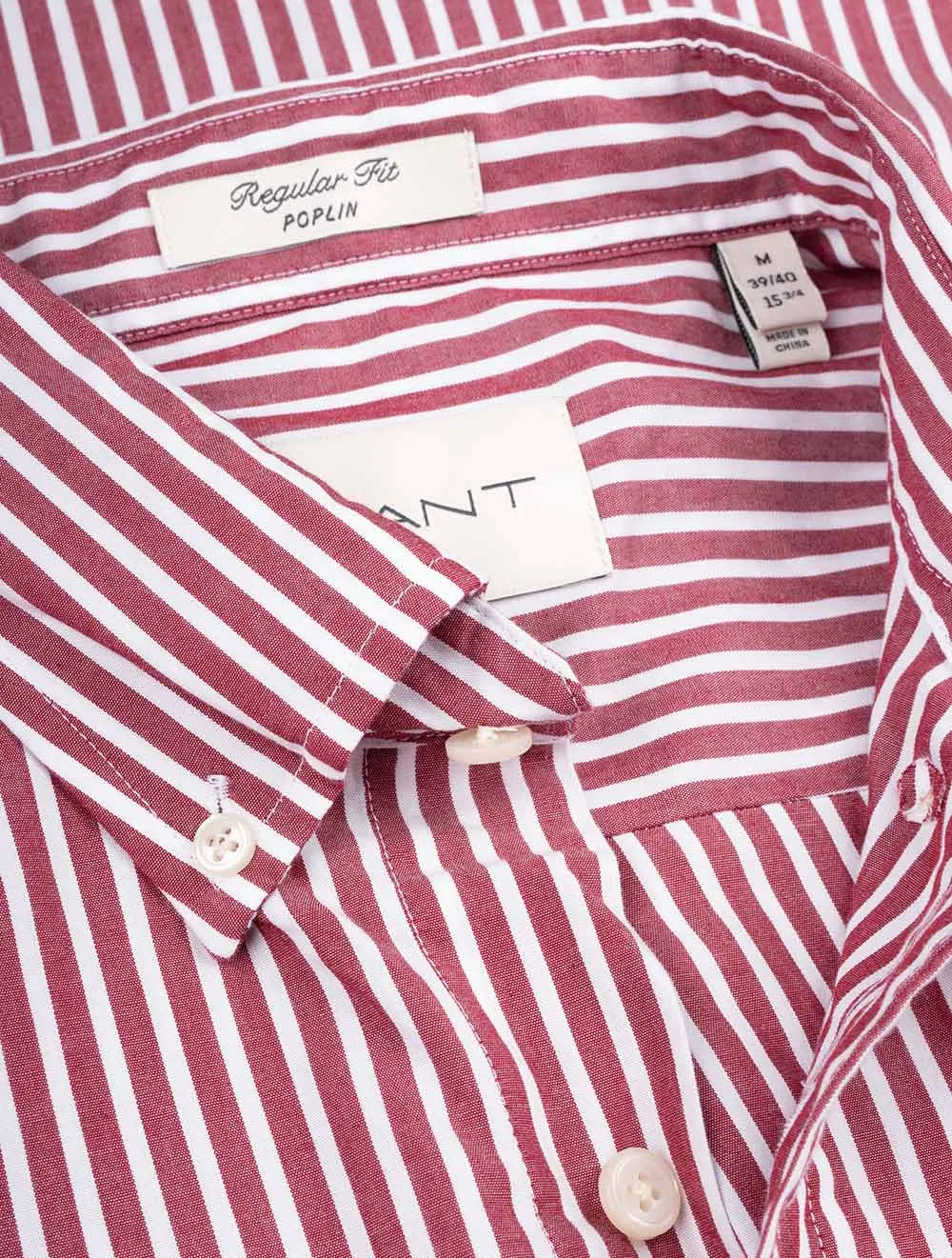 Regular Fit Poplin Stripe Shirt Plumped Red