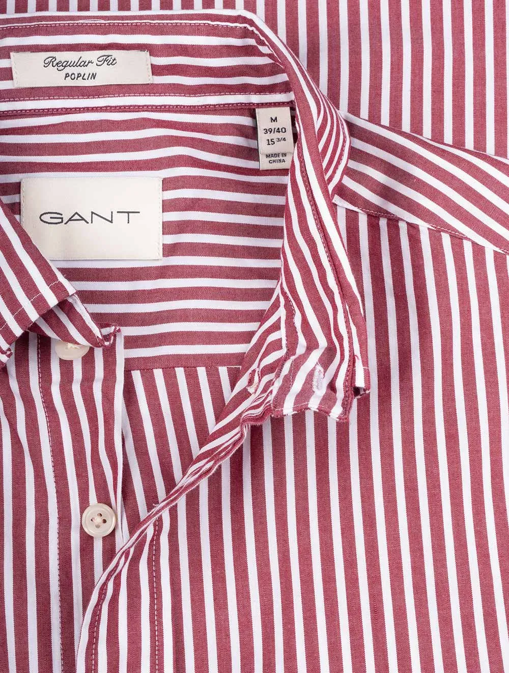 Regular Fit Poplin Stripe Shirt Plumped Red